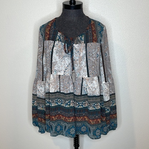 Knox Rose Tops - Knox Rose Peasant Boho Blouse Size XS
